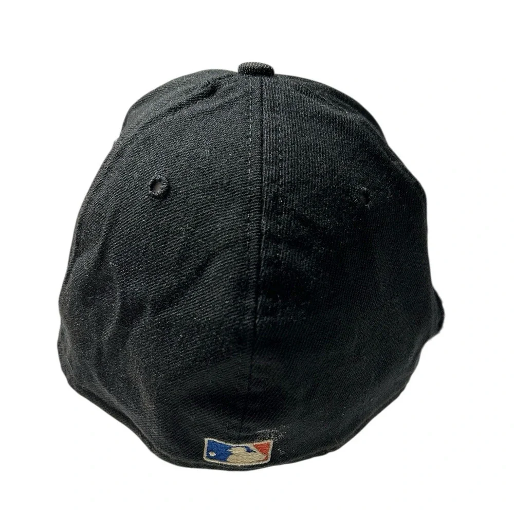 Cleveland Indians Wahoo Black New Era Fitted 59Fifty Hat 7 3/8 Wool Made In USA